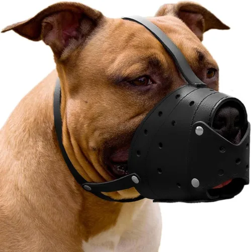 Vista 9 de CollarDirect Bozal de cuero para cesta, GSD y Doberman (negro, grande)