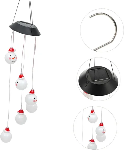 Vista 2 de BESPORTBLE Campanilla de viento solar que cambia la luz LED colgante decoración para uso al aire libre carillón de viento alimentado por energía