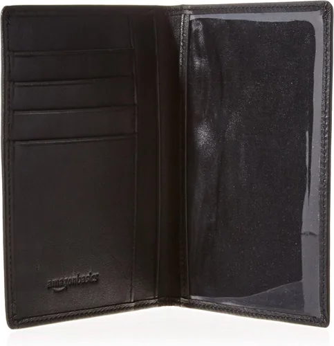 Vista 6 de Tienda Basics Cartera de cuero con bloqueo RFID para pasaporte - 6 x 4 pulgadas, Negro -, Cartera de cuero con bloqueo RFID para pasaporte