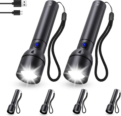 Vista 11 de Linterna recargable USB C de alto lúmenes, 800L, luz de flash súper brillante con 12 horas de larga vida, 5 modos, zoomable, impermeable, potentes