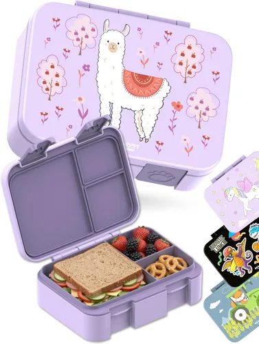 Vista 31 de BEARFOOT Lonchera infantil con compartimentos – Compacta y ligera A prueba de fugas, sin BPA, apta para lavavajillas Diseño dibujado a mano