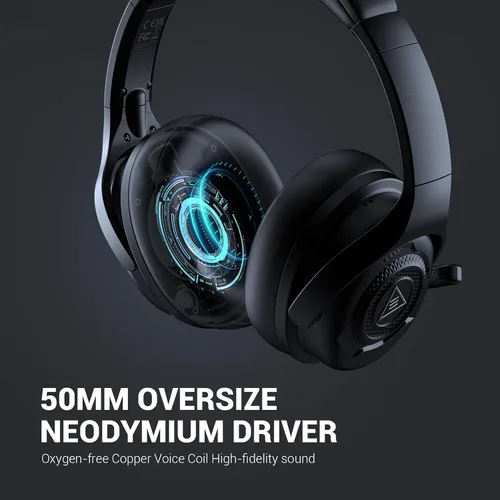 Vista 3 de EKSA Auriculares con micrófono para PC, auriculares de computadora con micrófono con cancelación de ruido, cómodos durante todo el día, sonido