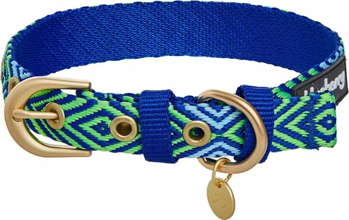 Vista 14 de Blueberry Pet - Collar ajustable para perro con forma de diamantes tribales del sudoeste en francés rosa con hebilla de metal, cuello 9-12.5