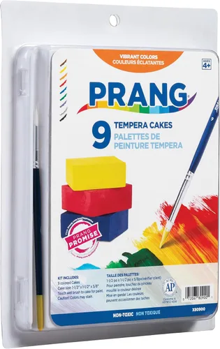 Vista 6 de Prang Juego de pastel de témpera con pincel, 9 colores surtidos, 1 unidad