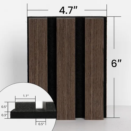 Vista 5 de Smartstandard Panel de Pared de Listones de Madera de Muestra, Paneles de Pared de Madera Insonorizados, Paneles de Madera Acústicos para Pared
