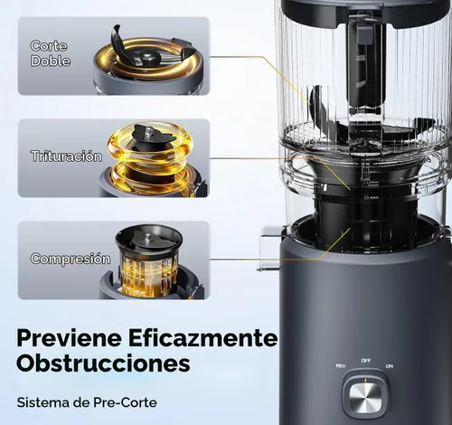 Vista 6 de Cold Press Juicer Machine, 6.5" Wide Feed Chute Mesh-Free Easy to Clean