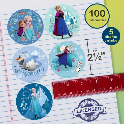 Vista 2 de SmileMakers Calcomanías de película de Frozen de Disney, 100 unidades por paquete