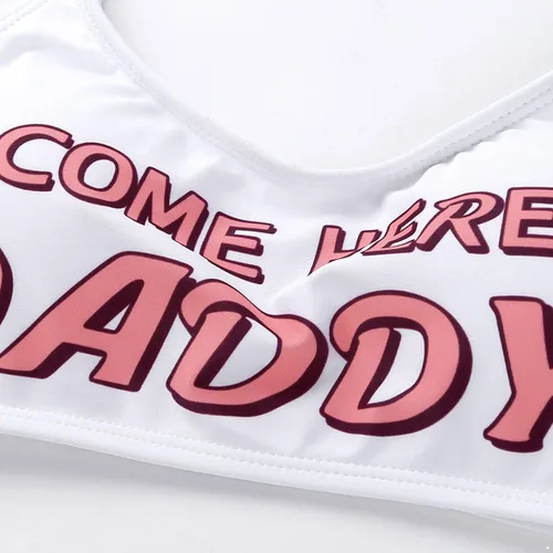 Vista 7 de Renvena Yes Daddy Conjunto de lencería anime Cosplay ropa interior sujetador y panty traje de baño para mujer adulto adolescente niña