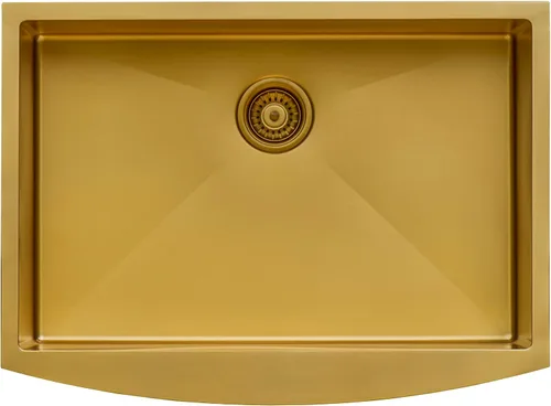 Vista 5 de Ruvati RVH9660GG - Fregadero de cocina de acero inoxidable dorado mate con esquinas redondeadas de 30 pulgadas, color dorado mate, fregadero