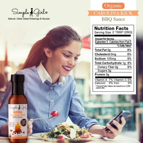 Vista 2 de Simple Girl Carolina Style BBQ Sauce – 12 oz – Baja en calorías – Sin azúcar – Apto para diabéticos y veganos – Sin gluten/grasa/MSG – Compatible