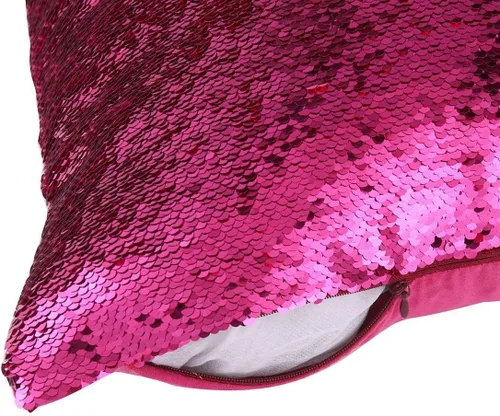 Vista 4 de Funda de cojín de MOCOFO, con lentejuelas, de dos tonos, reversible, 15.7 x 15.7 pulgadas Parte trasera de gamuza, lentejuelas para cambiar
