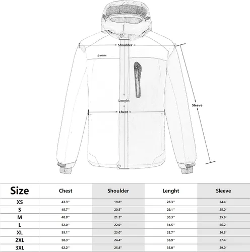 Vista 6 de Kugnala Chaqueta de esquí de invierno para hombre, impermeable, cálida, forro polar, con capucha, resistente al viento, talla S-3XL