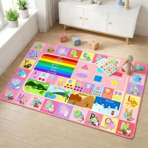 Vista 22 de Alfombra infantil para sala de juegos, dormitorio, 2.5 x 4 pies, alfombra educativa ABC para aula, guardería, alfombra antideslizante de aprendizaje
