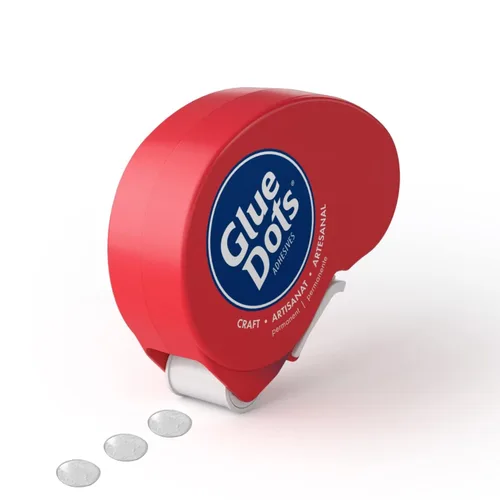 Vista 2 de Glue Dots N' Go Dispensador con puntos para manualidades, (04484). 375 pulgadas, rojo, 200 unidades y 8961 1/2 pulgada escolar 600 unidades paquete