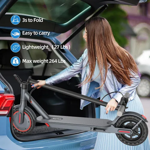 Vista 5 de Joyhis Electric Scooter for Adults with Seat, 15-21 Miles Range Scooters, 19Mph Escooter, 8.5"/10" Folding Scooters with APP Control, 350W/500W