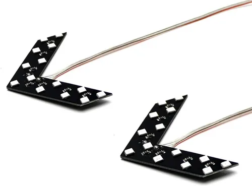 Vista 9 de iJDMTOY Par De Paneles De Circuito LED En Forma De Flecha Con 14-SMD Para La Retroadaptación De Los Intermitentes Detrás Del Espejo Lateral, Ámbar