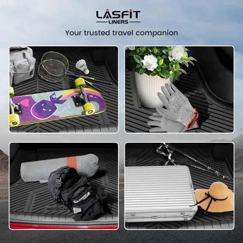 Vista 6 de LASFIT Alfombrillas para automóvil, para todo tipo de clima, elastómero termoplástico personalizable, accesorios para piso y carga de maletero