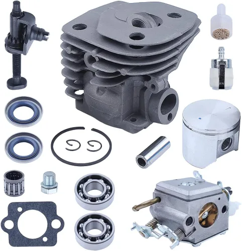 Vista 4 de Para Husqvarna 357 357XP 359 para motosierra, kit de cilindro de 1.850 in, 537157302, 537 15 73 02, 503283208, 503281614, 503281812, 537071201