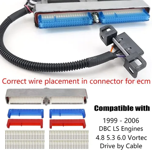 Vista 6 de LS Arnés de cableado Drive por Cable 5.3, ls Arnés de cableado independiente 4L60E DBC, para 1997-2006 LS1 4.8L 5.3L 6.0L, EV1 - Enchufe de jeringa