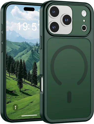 Vista 74 de SUPFINE Funda magnética para iPhone 11 Pro Max (compatible con MagSafe) (protección contra caídas de grado militar), delgada, translúcida mate, a