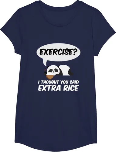Vista 69 de ¿Ejercicio? I Thought You Said Extra Rice Panda Gift T-Shirt, Negro, S