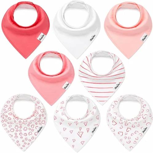 Vista 7 de KiddyStar Organic Cotton Baby Drool Bibs Soft, Adjustable, Absorbent, Unisex Teething Bandana Bibs for Babies