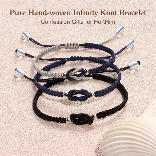 Vista 20 de Pulseras hechas a mano, pulseras para mujeres y hombres, pulsera ajustable con inicial, regalos de joyería para mamá, esposa, novia, ella, amigos