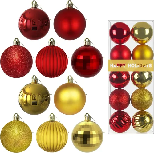 Vista 37 de Esferas pequeñas de bronce de 1.6 pulgadas para decoración del árbol de Navidad, adornos inastillables para cumpleaños, Halloween, vacaciones, boda