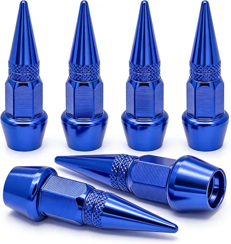 Vista 29 de 4 piezas de tapas de válvula de neumático con estilo púas, cubiertas de válvula de neumático universales de aleación de aluminio a prueba de polvo