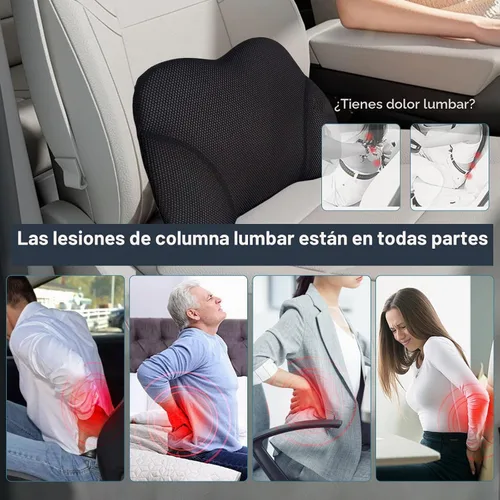 Vista 8 de SPRFUFLY Realmente Increíble Almohada de Soporte Lumbar para Asiento de Automóvil - Espuma Viscoelástica Pura con Funda Extraíble Transpirable Negro