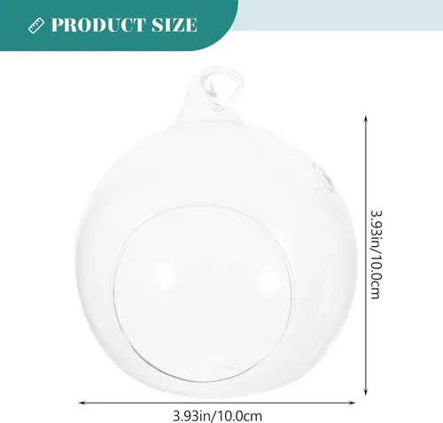 Vista 3 de GANAZONO 2pcs colgante terrario globo DIY aire suculenta plantador transparente florero orbe vela titular para alféizar de la ventana al aire libre