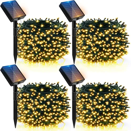 Vista 7 de btfarm Paquete de 2 luces solares de Navidad para exteriores, total de 78 pies, 240 luces LED solares en cadena para exteriores, impermeables, 8