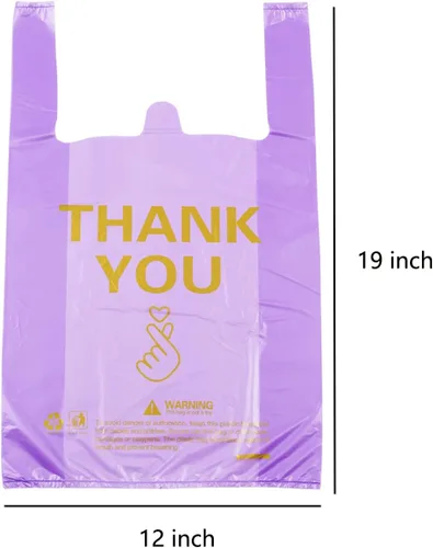 Vista 2 de ysmile Bolsa de plástico para comestibles con diseño de agradecimiento Bolsa de compras de plástico para pequeñas empresas Bolsa de alimentos