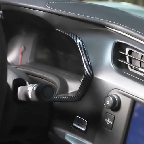 Vista 2 de Cubierta de tablero de instrumentos de fibra de carbono para Chevrolet Corvette C7 Accesorios interiores