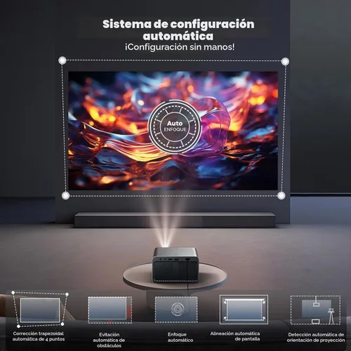 Vista 4 de Proyector para exteriores con aplicaciones oficiales, 1080P nativo, imagen