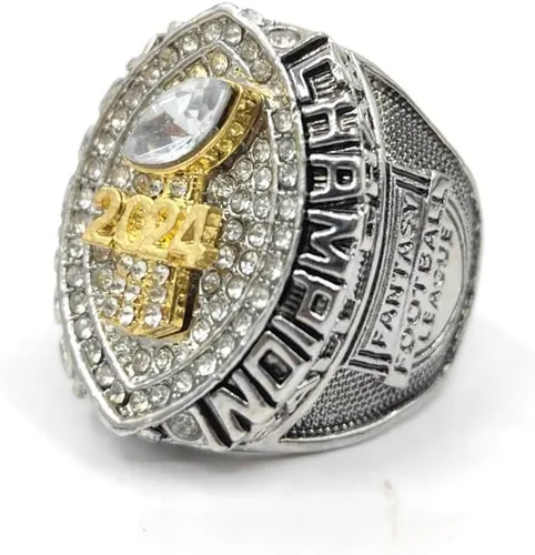 Vista 7 de Customized 2024 Fantasy Football League Championship Trophy Rings Prize