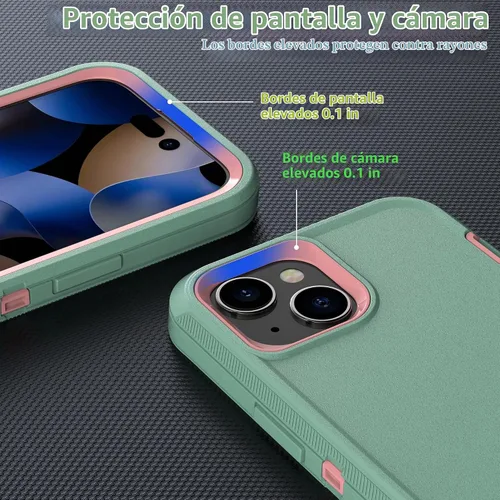 Vista 4 de MXX Funda de Alta Resistencia para iPhone 15 con Pantalla de Vidrio Templado, Protector de Lente de Cámara de 3 Capas, Protección Completa del aqua
