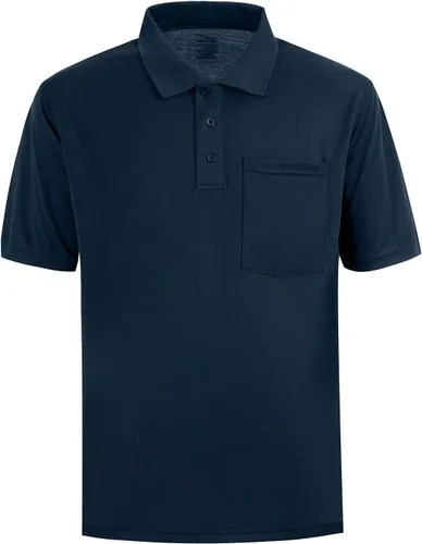 Vista 14 de MOHEEN Polo de manga corta para hombre, absorbe la humedad, secado rápido, con bolsillo 12138# Verde militar