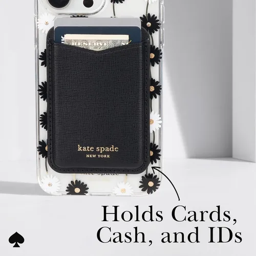 Vista 6 de kate spade new york Billetera/tarjetero magnético, compatible con teléfonos y fundas MagSafe, color negro