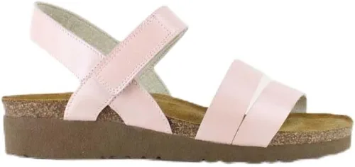 Vista 26 de Naot Kayla sandalia con taco de cuña para mujer Piel de lagarto beige
