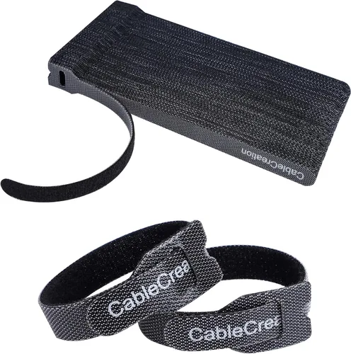 Vista 10 de CableCreation Bridas para cables, resistentes correas autoadhesivas con pegamento trasero, correas de gestión de cables, organizador de cables