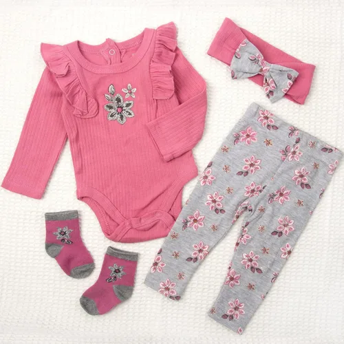 Vista 7 de Ropa de muñeca Reborn para muñecas de bebé recién nacido de 22 a 24 pulgadas, juegos de 4 piezas