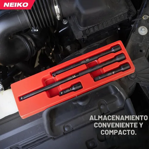 Vista 5 de NEIKO 00248A - Juego de barra de extensión de impacto de 1/2 pulgada, extensión de enchufe de impacto fabricada con acero CrV, juego de extensión