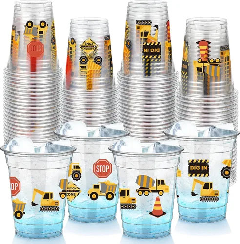 Vista 17 de FoldTier 50 Piezas Vasos de los Años 50 de 12 oz Plástico Vasos Regreso a los Años 50 Vasos Transparentes Desechables de los Años 50 Vasos Temáticos