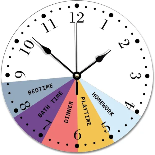 Vista 12 de ArogGeld Reloj de pared de 12 horas con formato de hora militar, de madera, grande, de 10 pulgadas, silencioso, sin tictac, funciona