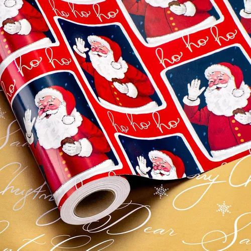 Vista 9 de MAYPLUSS Papel de Regalo de Navidad Rollo Jumbo - 30 Pulgadas X 100 Pies - Papel Metálico Vintage Verde y Dorado Cascanueces Ballet Papel de Regalo