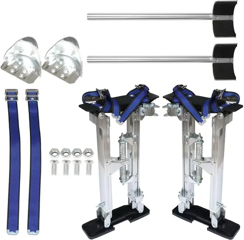 Vista 3 de findmall 18-30 Pulgadas Drywall Stilts Grade Ajustable Aluminio Herramienta Stilt para Pintura o Limpieza - Plata