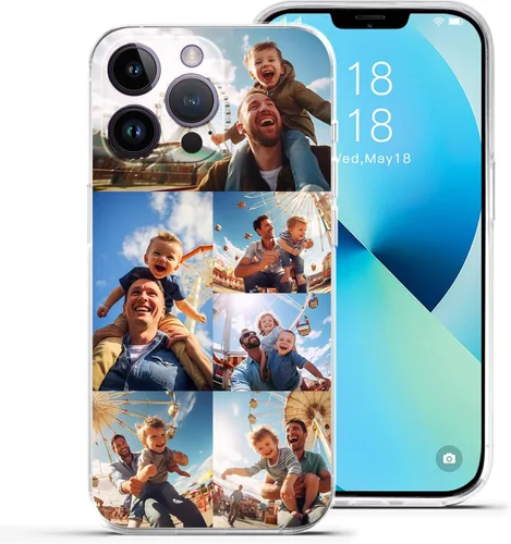 Vista 12 de Funda personalizada para teléfono, compatible con iPhone 16 15 14 13 12 11 Pro Max Mini Plus Xr X, diseña tu propia funda personalizada para 1 Foto