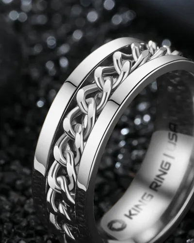 Vista 43 de King Ring 8mm Spinner Ring – Fidget Ring for Men & Women – Designed in USA