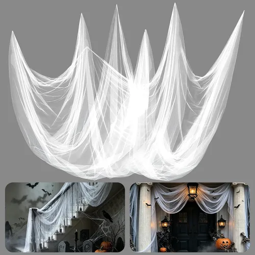 Vista 19 de 2Pcs 13x10ft Ultra-fine Mesh Mosquito Net, for Halloween Black Gauze Cloth Negro